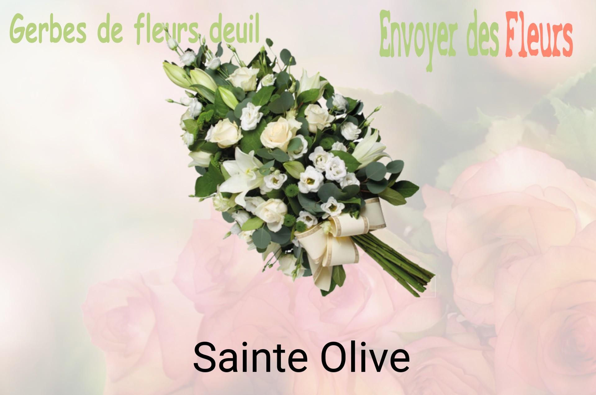 Gerbe de fleurs de deuil livrée à Sainte-Olive